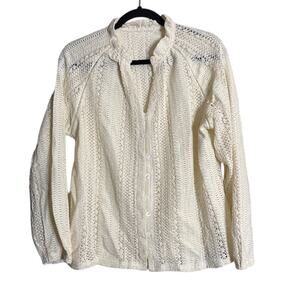 Cream Large Boho Button Up Top Cardigan